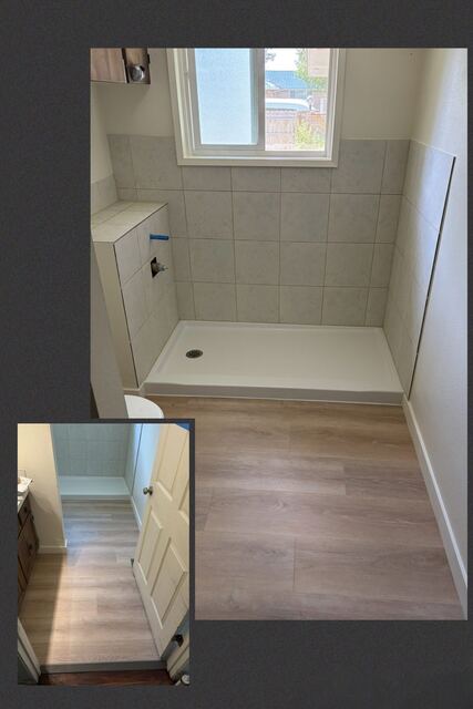 Bathroom remodel — tiled walk-in shower